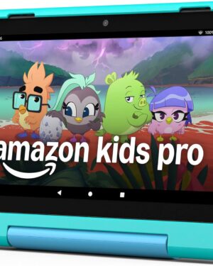 Amazon Fire HD 8 Kids Pro tablet, ages 6-12. Bright 8" HD screen, includes ad-free content, parental controls, 13-hr battery, slim case for older kids, 64GB, Hello Teal, (2024 release)