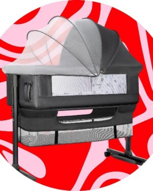 Baby Bassinet, Baby Basinet Bedside Sleeper, Easy to Fold Portable Crib Side Bassinet 2025new Style Girl/boy bassinets (Dark Gray)
