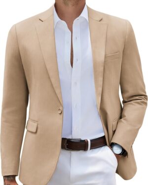 COOFANDY Mens Casual Blazer Slim Fit Sport Coats One Button Stylish Business Suit Jacket