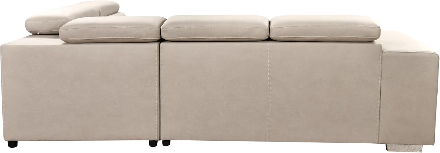 THSUPER 104'' Microfiber L Shaped Sectional Sleeper Sofa Couch with Pull Out Bed and Storage Ottoman, Convertible Couches with Adjustable Headrest... - Image 2