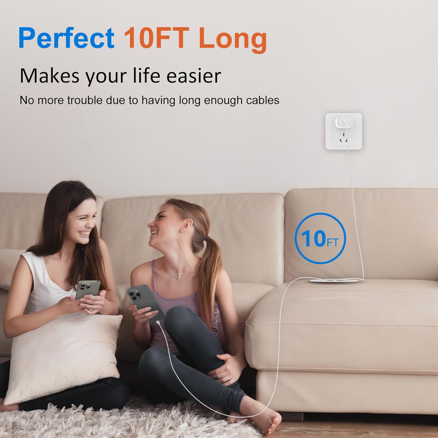 iPhone 17 16 Charger Fast Charging, 20W iPhone 17 16 Pro Max USB C Fast Charger Block with 10FT Long Type C Fast Charging Cable for iPhone 17/17 Pro Max/iPhone Air/16 Pro Max/15/iPad, Samsung Series - Image 2