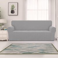 Easy-Going Stretch Jacquard Couch Cover, 1-Piece Soft Sofa Cover, Sofa Slipcover with Anti-Slip Foams, Washable Furniture Protector for Kids, Pets (Sofa, Light Gray1) - Image 5