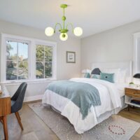 KCO Lighting Mid Century Modern 3-Light Sputnik Chandelier Milk Glass Globe Pendant Light Fixture Nordic Green Chandelier Vintage Flush Mount Ceiling Light for Kitchen Dining Room - Image 2