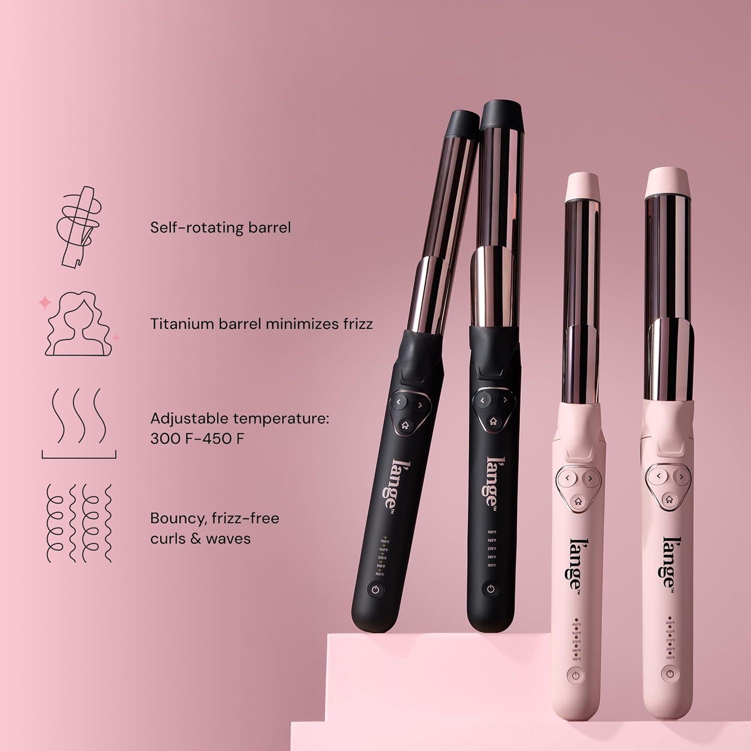 L'ANGE HAIR Le Pirouette 32MM Titanium Rotating Curling Iron Self-Rotating Curler | Curls and Waves for Beginners and Pros | Premium Titanium 1.25 Inch Barrel | Blush - Image 6