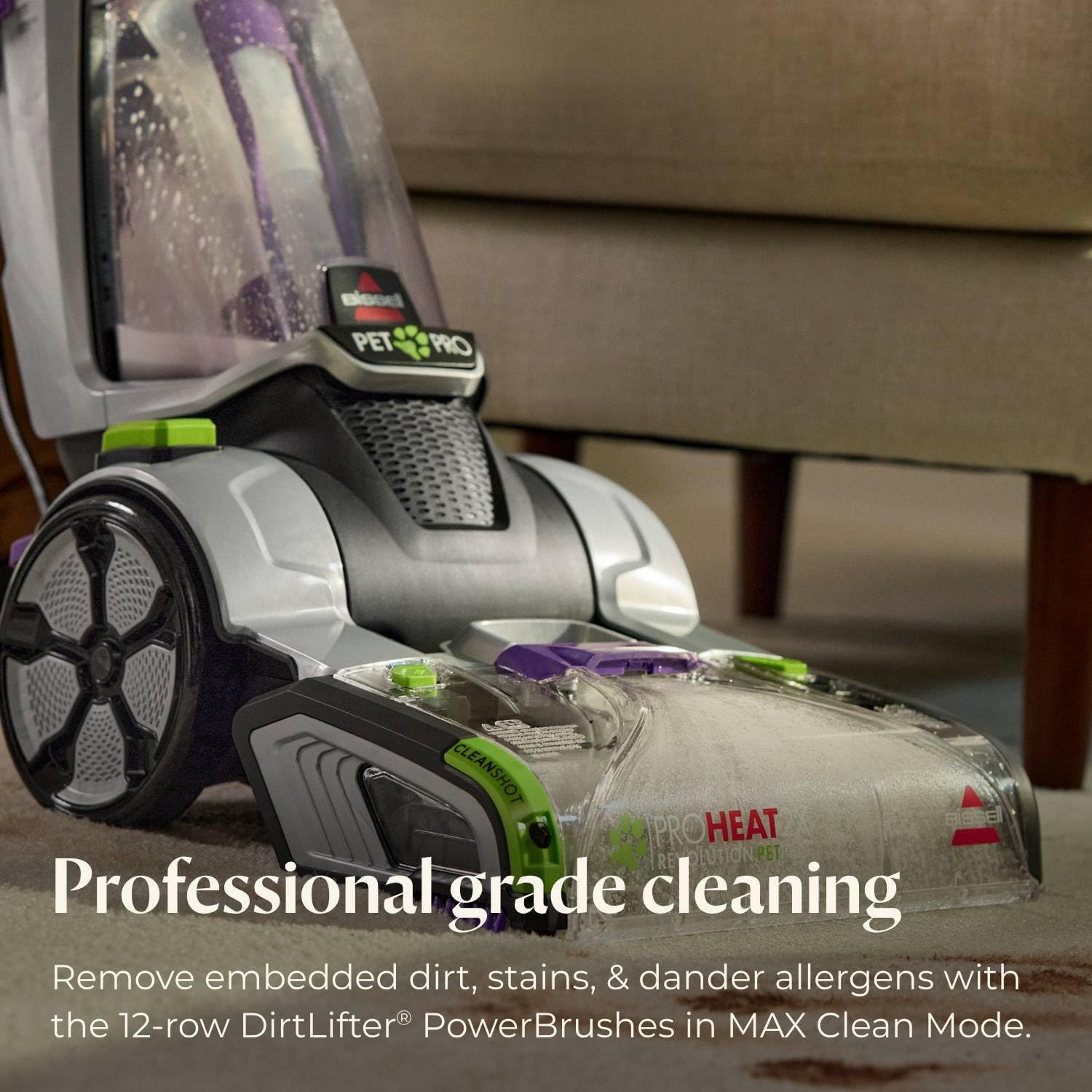 BISSELL ProHeat 2X Revolution Pet Pro Plus, 3588F, Upright Deep Cleaner, 30-minute Dry Time, Dual Dirt Lifter Powerbrush, Hose & Tool Attachment, Pet Upholstery and Tough Stain Tool Included - Image 6