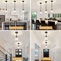 ZSMIHDOH 3 Pack Black Pendant Light, Modern Crystal Pendant Lights Kitchen Island Lighting, Hanging Light Fixtures Mini Chandelier Pendant Lights for Island... - Image 9