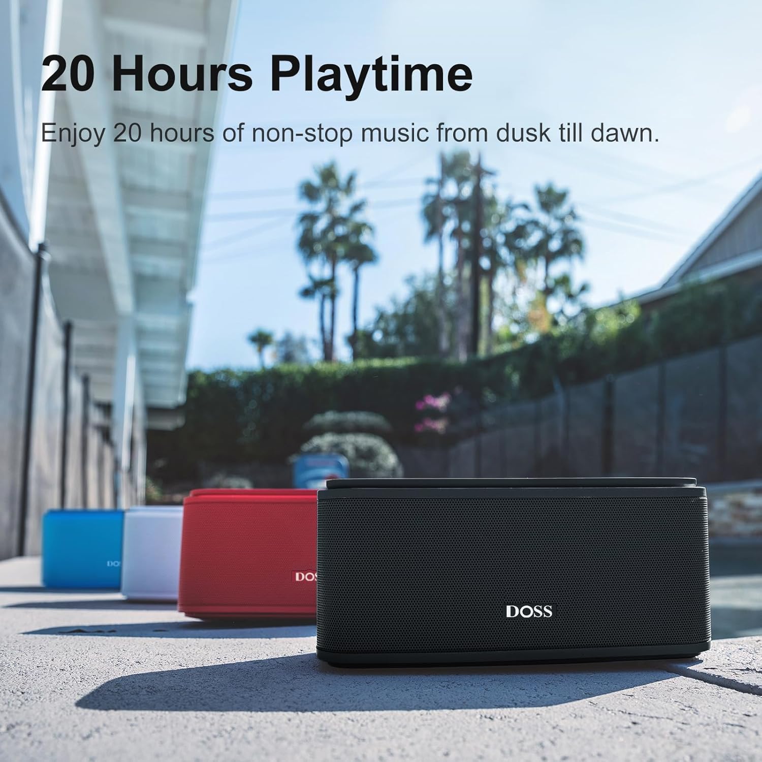DOSS SoundBox Touch Wireless Bluetooth Speaker with 12W HD Sound and Bass, IPX5 Waterproof, 20H Playtime, Handsfree, for Office, Home, Outdoor, Travel-Upgraded - Image 4