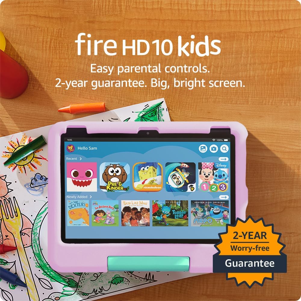 Amazon Fire HD 10 Kids tablet (newest model) ages 3-7 | Bright 10.1" HD screen with included ad-free and exclusive content, robust parental controls, 13-hr battery, 32 GB, Pink - Image 5