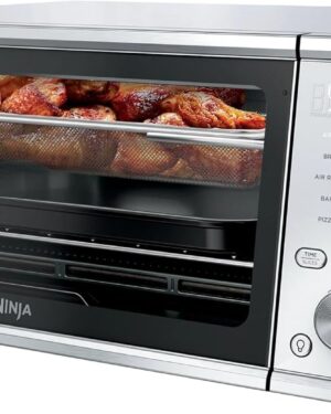 Ninja FT405CO 10-in-1 Digital Air Fry Oven with Extra Large Capacity, Flip Up and Away, Stainless Steel Body, and Temperature Control (Renewed)