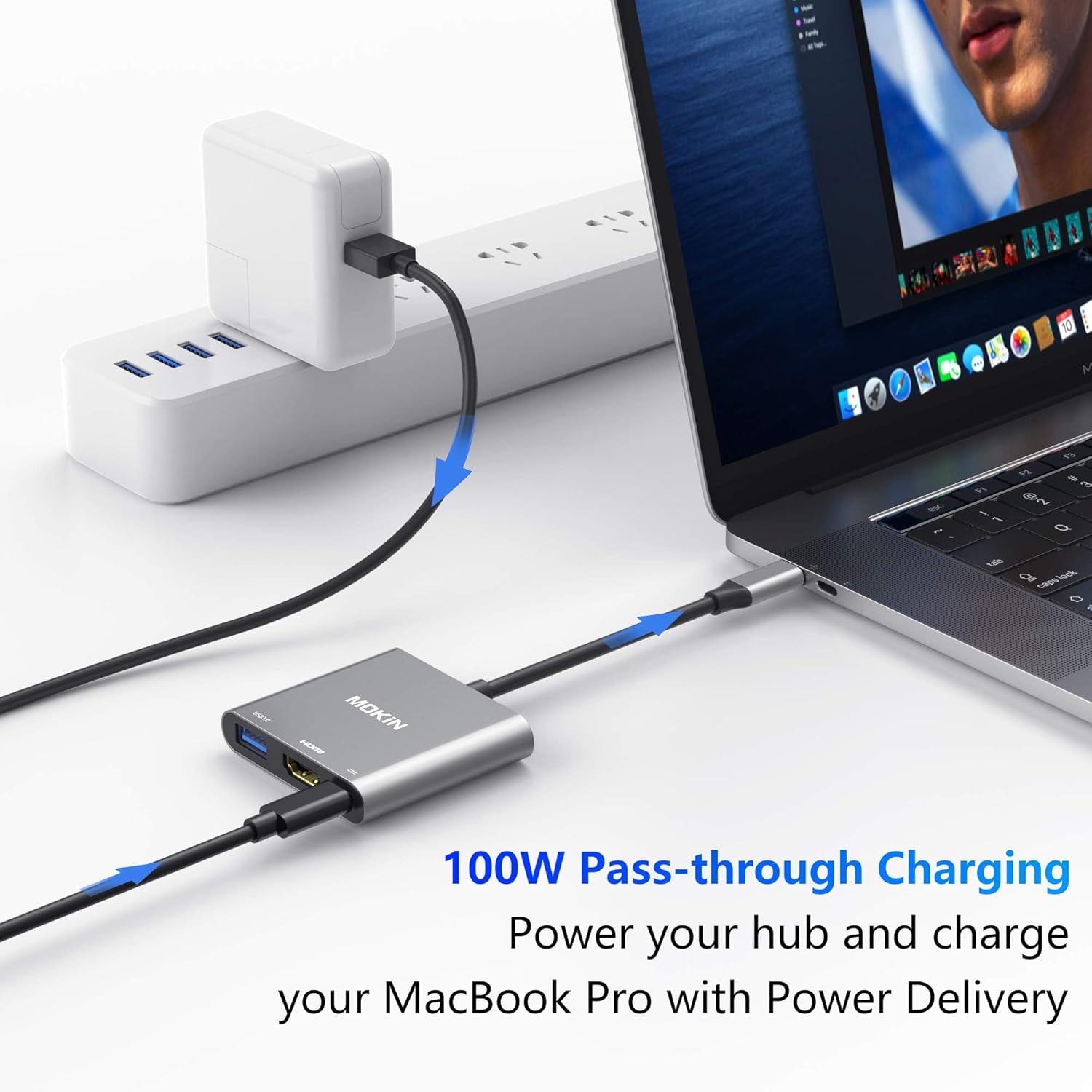 USB C to HDMI Adapter, USB-C Digital AV Multiport Adapter to 4K HDMI, USBC 3.0 and 100W PD Charging, Type C Hub Dongle for MacBook Pro/air, iPhone 15/16 - Image 3