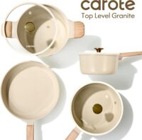 CAROTE 14Pcs Pots and Pans Set Non stick, Ceramic Cookware Set, Non-toxic Kitchen Cooking Set, PFAS and PFOA Free - Image 3