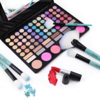 Makeup Brushes Set, 32pcs Blue Premium Cosmetic Make Up Brushes Foundation Blending Blush Concealer Shader Eyeshadow Eyeliner Compatible withTravel Makeup Bag - Image 3