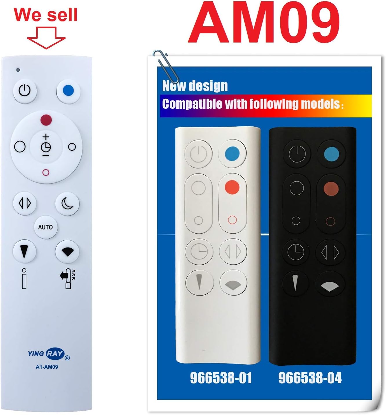 (A1-AM09) Replacement Fan Heater Remote Control 966538-01 966538-04 for Hot+Cool Jet Focus AM09 - Image 3