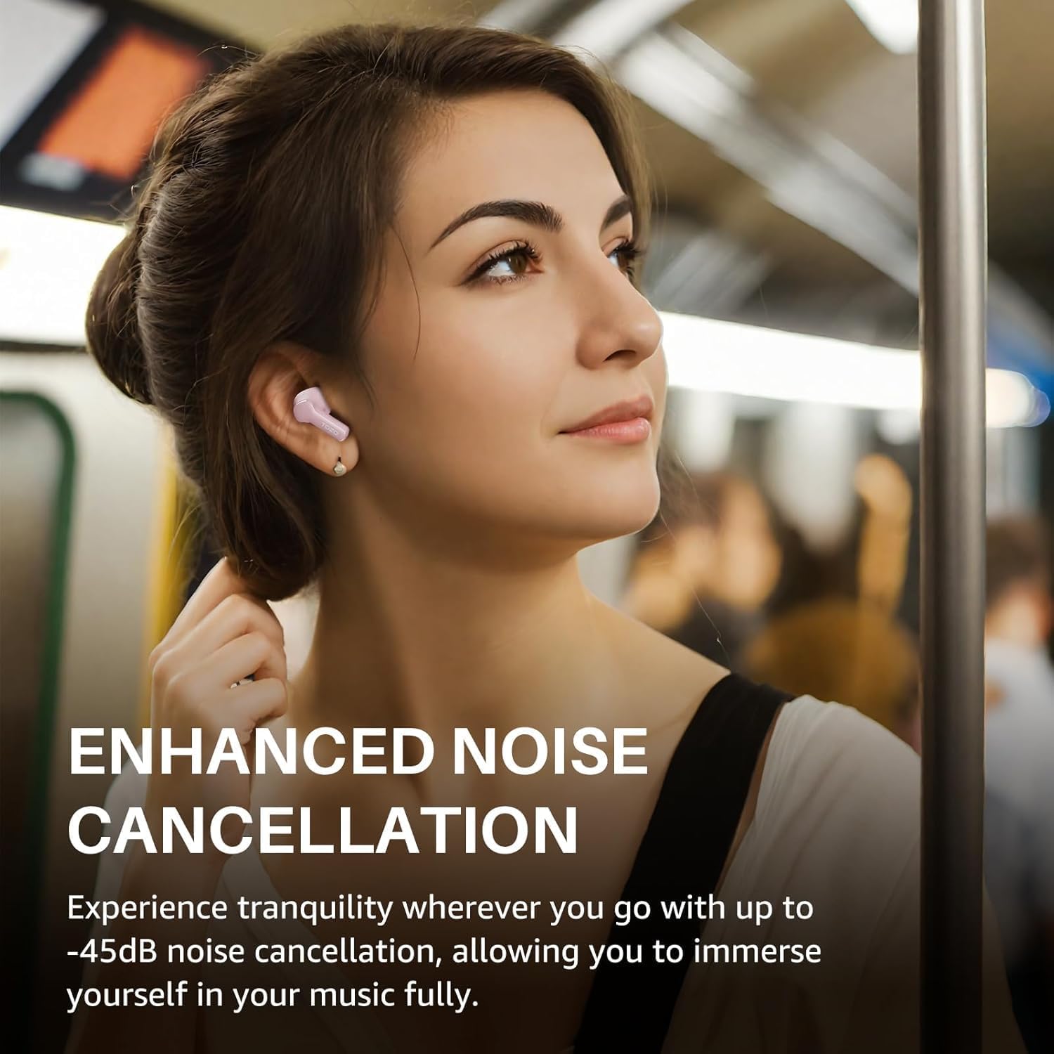 TOZO NC3 Hybrid Active Noise Cancelling Wireless Earbuds with 6 Mics AI Clear Call Ear Buds 55H Playtime with LED Display 32 Preset EQs via APP Bluetooth 5.3 IPX8 Waterproof in Ear Headphones - Image 5