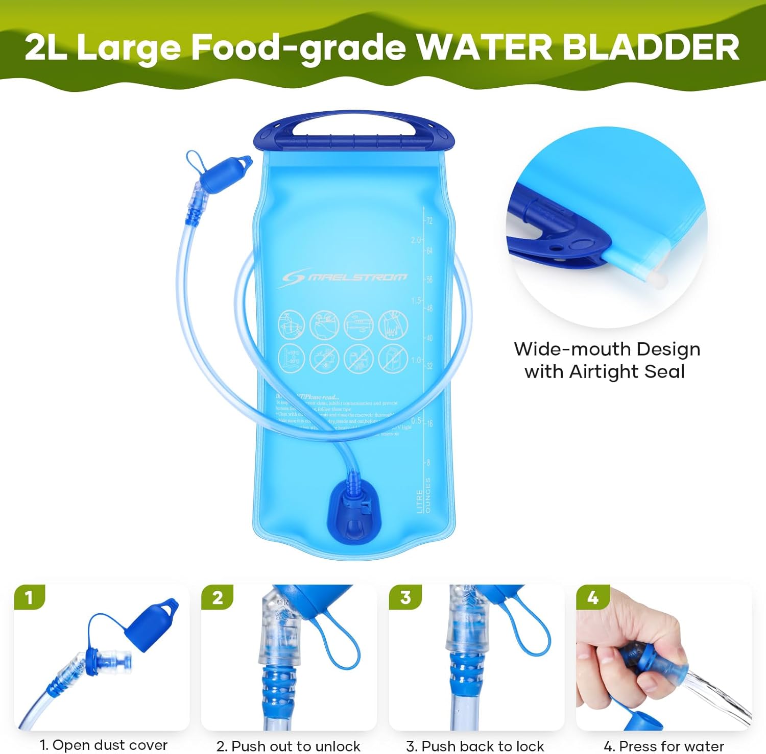 Maelstrom Running Hydration Vest, Hiking Backpack with 2L Water Bladder for Cycling Rave for Men Women - Image 4