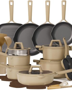 CAROTE 31PCS Pots and Pans Set, Nonstick Cookware Set Kitchen Non Stick Induction Cookware Non-toxic Granite Cooking set