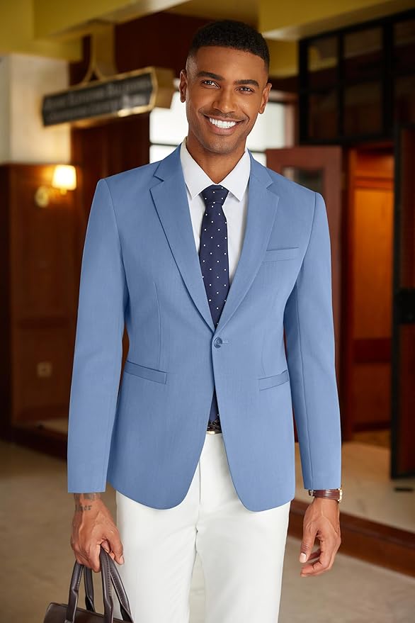 COOFANDY Mens Casual Blazer Slim Fit Suit Jacket Lightweight One Button Business Sport Coats - Image 4
