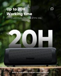 Bluetooth Speaker with HD Sound, Portable Wireless, IPX5 Waterproof, Up to 20H Playtime, TWS Pairing, BT5.3, for Home/Party/Outdoor/Beach, Stocking Stuffers, White Elephant Gifts for Adults (Black) - Image 4