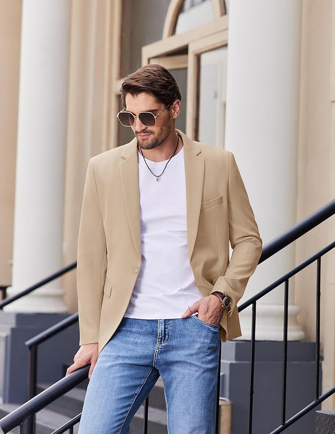 COOFANDY Mens Casual Blazer Slim Fit Sport Coats One Button Stylish Business Suit Jacket - Image 3