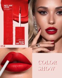 Matte Liquid Lipstick for Women,1Pcs Highly Pigmented Color Lip Stain Tint,Super Velvet Matte Lip Gloss,Up to 16H Wear Lipstain,Long Lasting Waterproof Lipgloss,Non-Stick Cup Lip Makeup-05# Ruby Red - Image 7