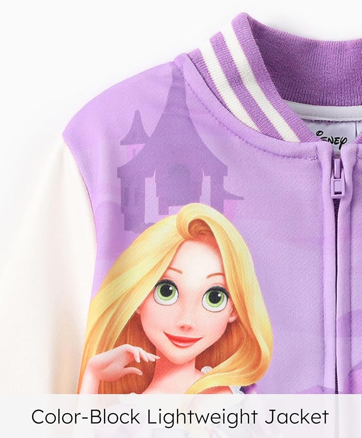 Disney Minnie Mickey Stitch Princess Frozen Elsa Jacket Lightweight Zip up Fall Clothes Classic Sweatshirt 2-14 Years - Image 3