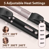 MQUPIN Rotating Curling Iron 1 inch Professional Automatic Wave Hair Curling Wand for Women, Dual Ceramic Voltage Fast Heating Hair Curlers for Long/Middle/Short All Hair (1 INCH, Rose Gold) - Image 5