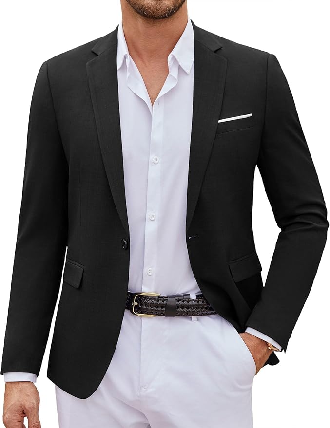 COOFANDY Mens Casual Blazer Suit Jackets One Button Sport Coats Lightweight Business Sports Jackets