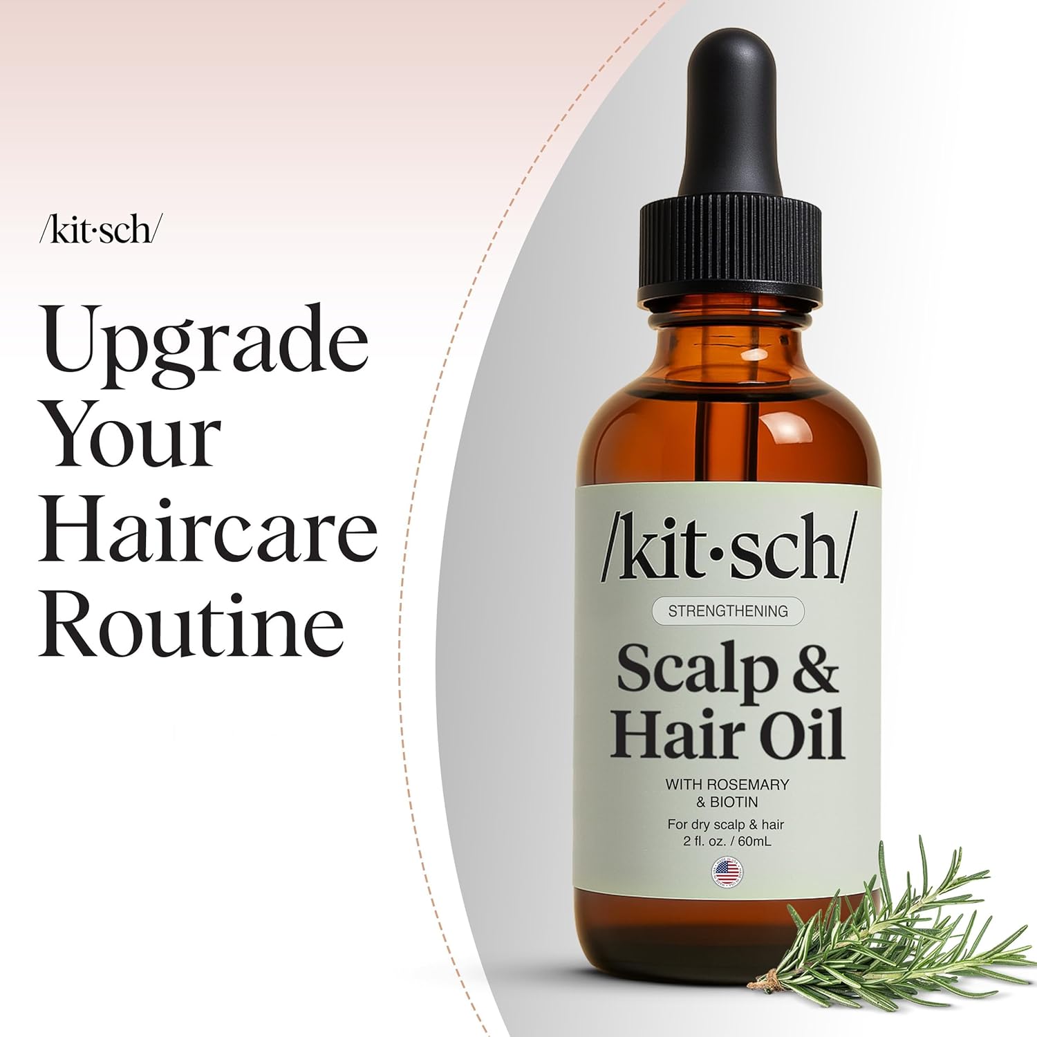 Kitsch Rosemary Oil Pre-Wash Strengthening Hair Oil with Castor, Biotin, Jojoba, Lavender Scent, 60ml - Image 7