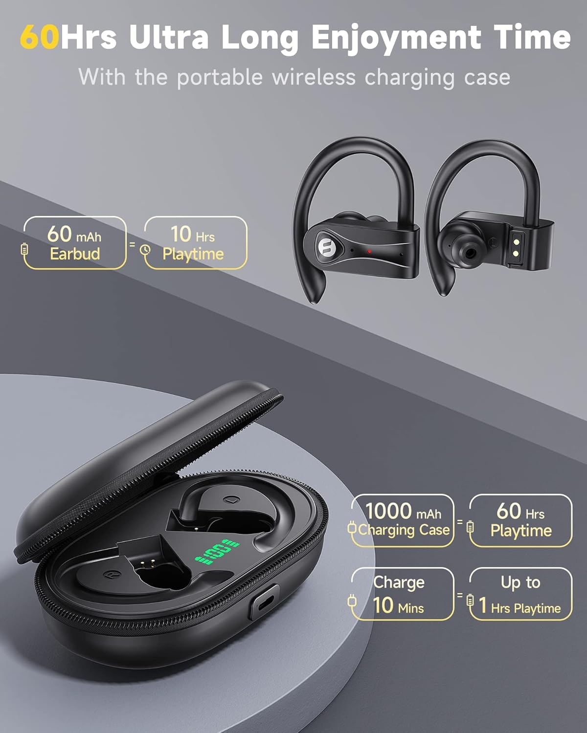 Wireless Earbuds 4 Mic Clear Call Bluetooth Headphones - Image 2