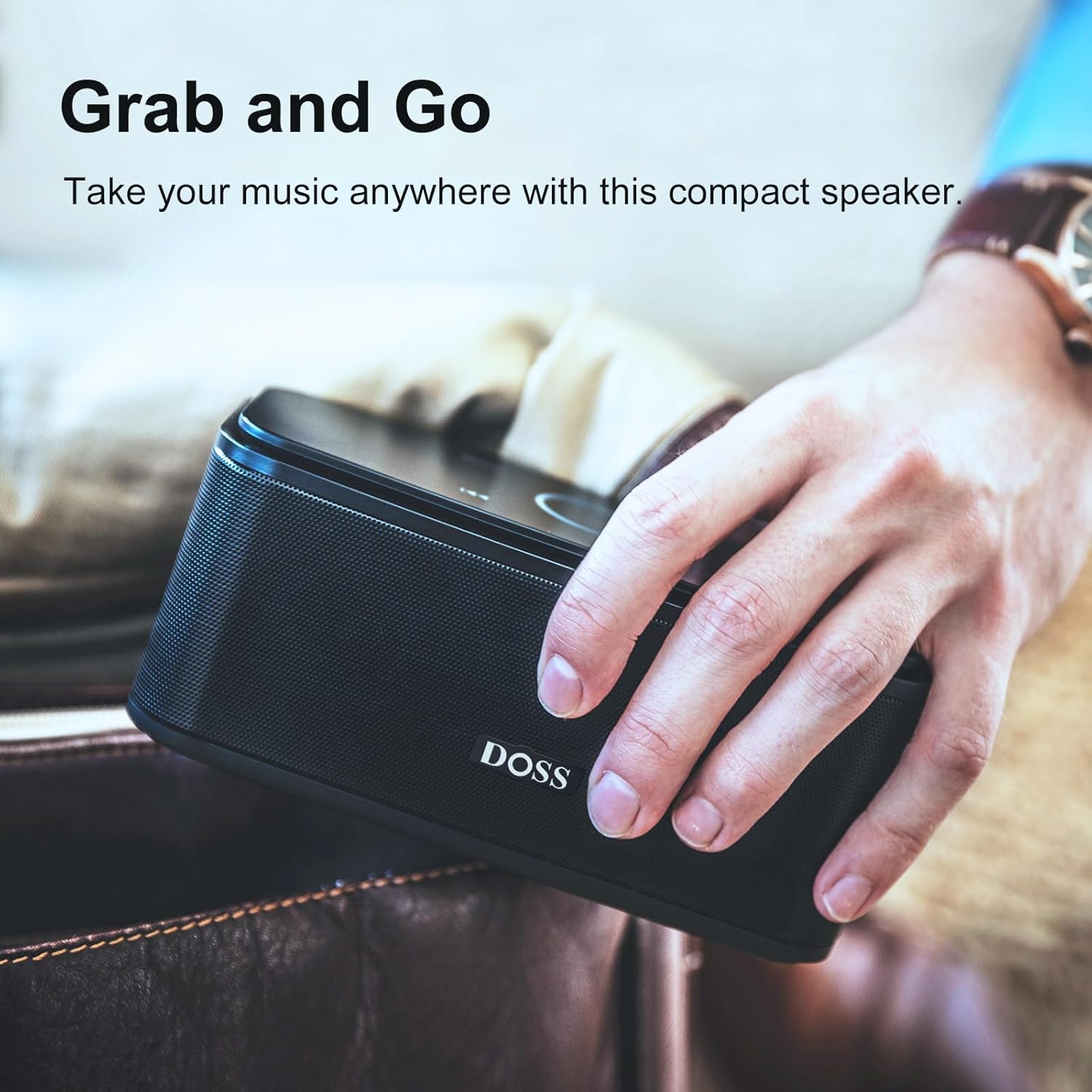 DOSS SoundBox Touch Wireless Bluetooth Speaker with 12W HD Sound and Bass, IPX5 Waterproof, 20H Playtime, Handsfree, for Office, Home, Outdoor, Travel-Upgraded - Image 5