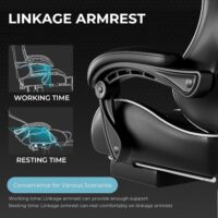 GTPLAYER Gaming Chair, Computer Chair with Footrest and Lumbar Support, Height Adjustable Game Chair with 360°-Swivel Seat and Headrest and for Office or Gaming (Pearl White) - Image 4
