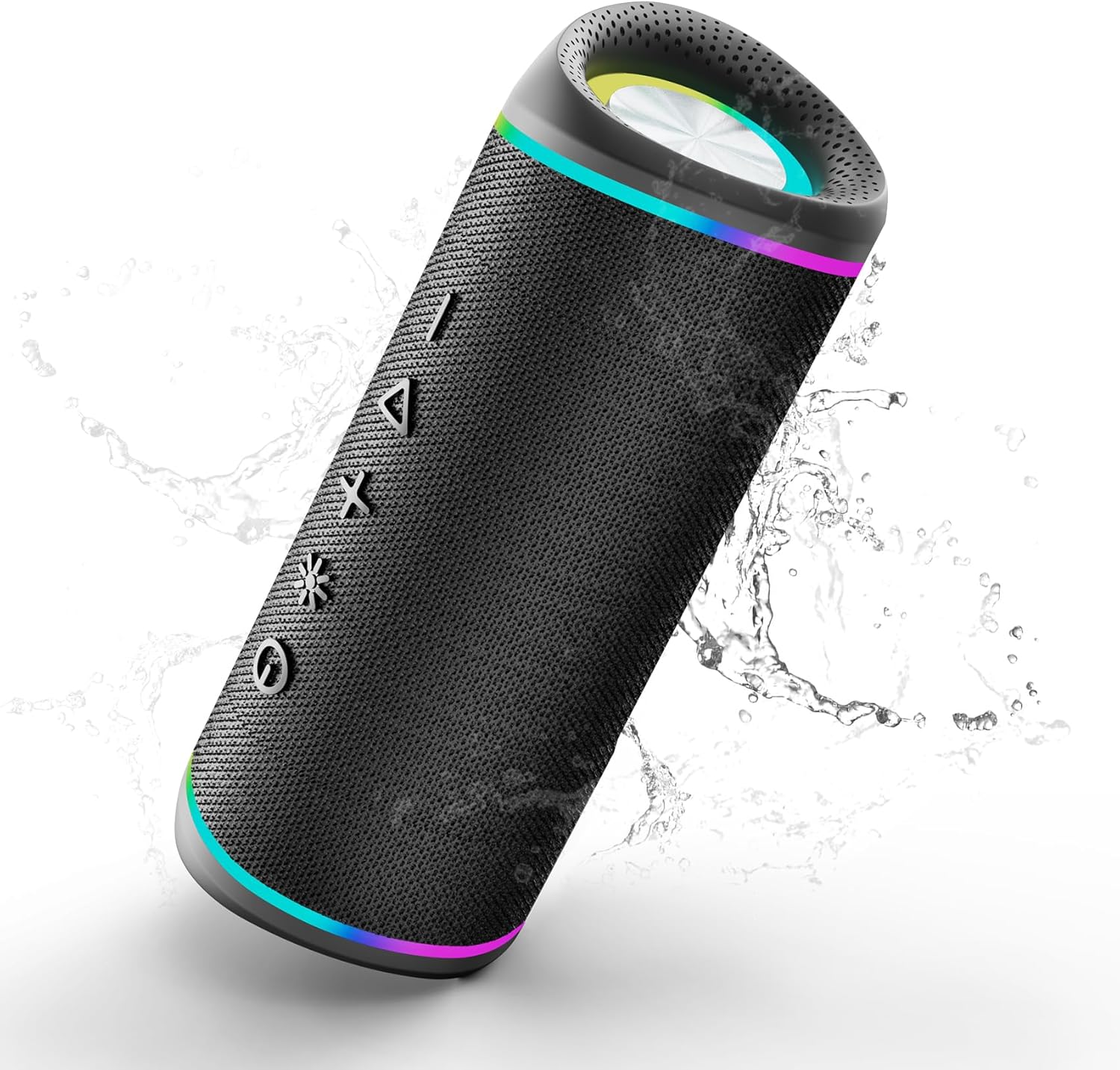 Portable Bluetooth Speaker with Lights, Stocking Stuffers, Powerful Crystal Clear Sound, IPX5 Waterproof, All Day Playtime, BT 5.3, TWS Paring, Small Wireless Speaker for Outdoor, White Elephant Gifts