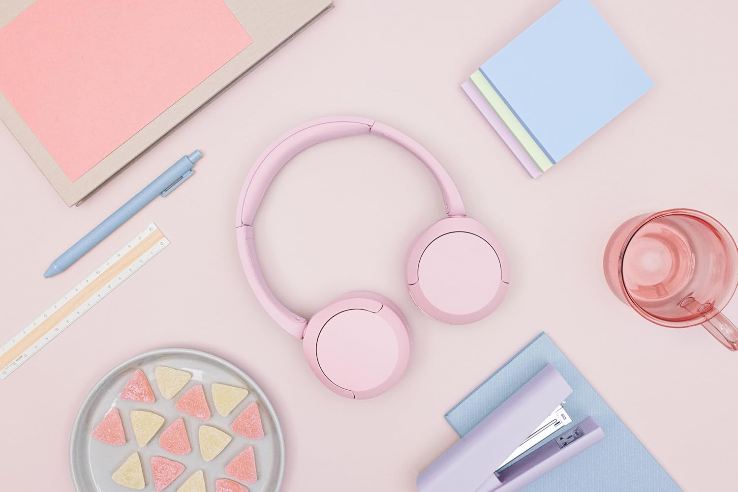 Sony WH-CH520 Wireless Headphones Bluetooth On-Ear Headset with Microphone and up to 50 Hours Battery Life with Quick Charging, Pink - Image 3