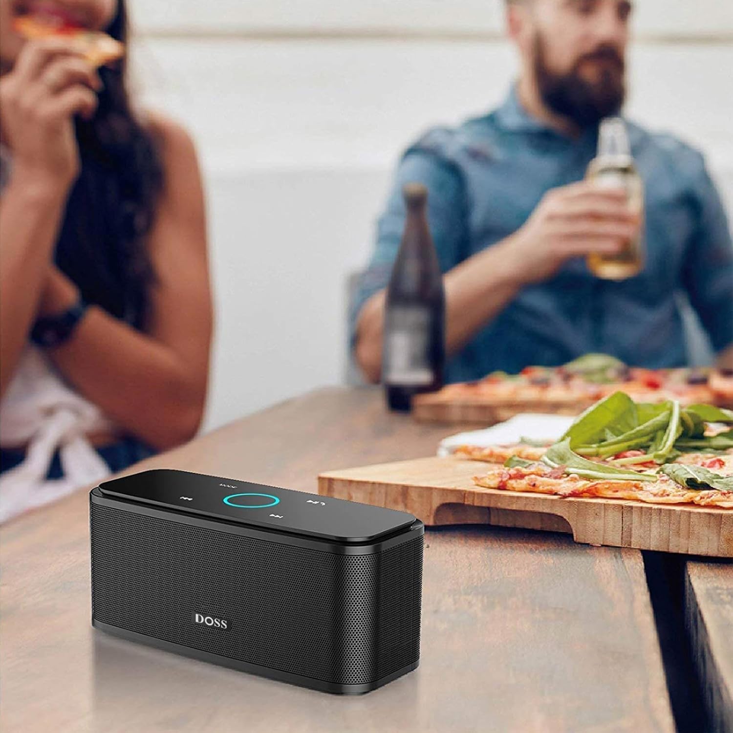 DOSS SoundBox Touch Wireless Bluetooth Speaker with 12W HD Sound and Bass, IPX5 Waterproof, 20H Playtime, Handsfree, for Office, Home, Outdoor, Travel-Upgraded - Image 3