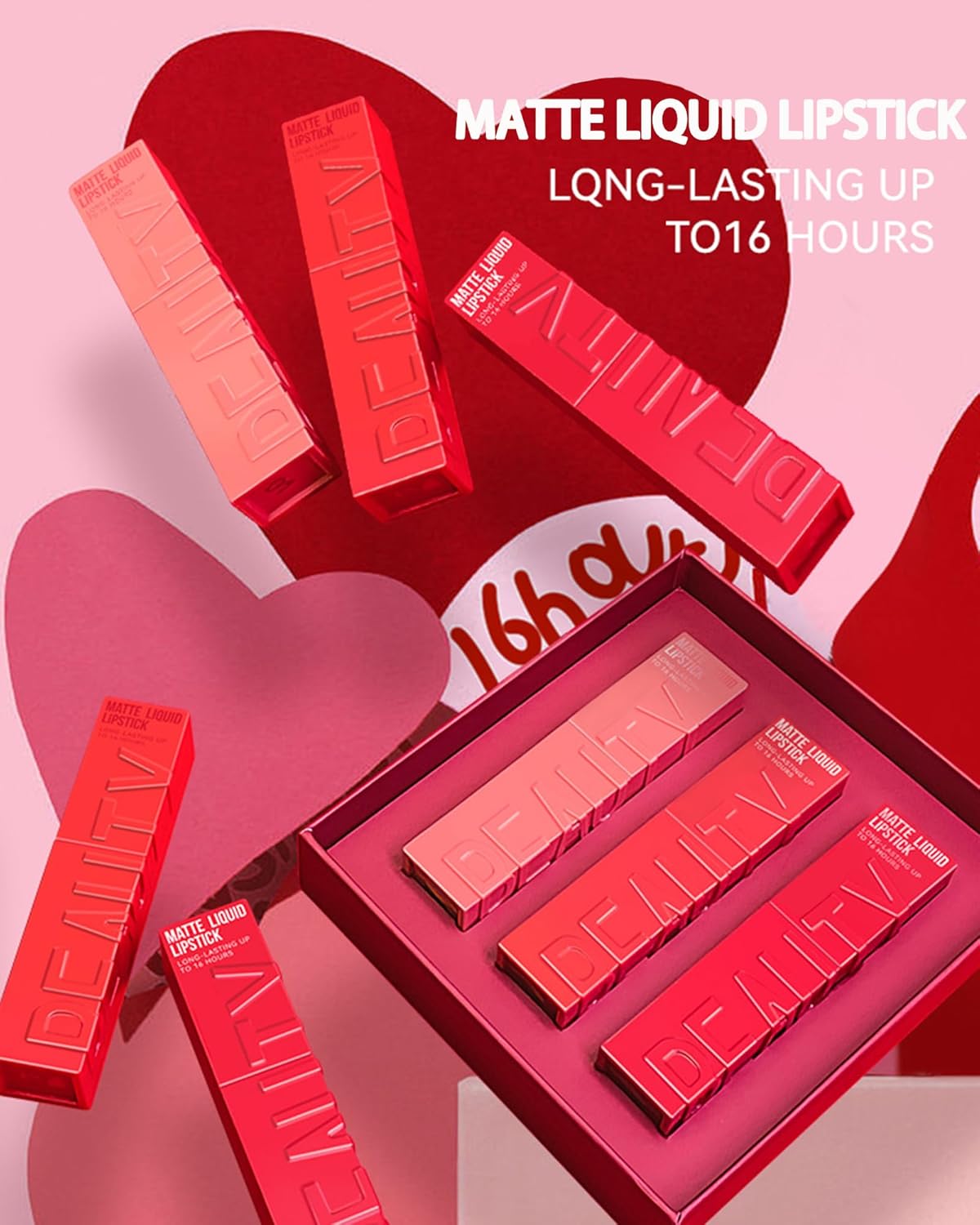 Matte Liquid Lipstick for Women,1Pcs Highly Pigmented Color Lip Stain Tint,Super Velvet Matte Lip Gloss,Up to 16H Wear Lipstain,Long Lasting Waterproof Lipgloss,Non-Stick Cup Lip Makeup-05# Ruby Red - Image 3