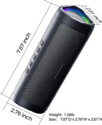 Bluetooth Speaker with HD Sound, Portable Wireless, IPX5 Waterproof, Up to 20H Playtime, TWS Pairing, BT5.3, for Home/Party/Outdoor/Beach, Stocking Stuffers, White Elephant Gifts for Adults (Black) - Image 2