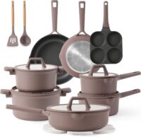CAROTE 19PCS Pots and Pans Set, Nonstick Cookware Set, Kitchen Cooking Set Induction Non-toxic Granite Set