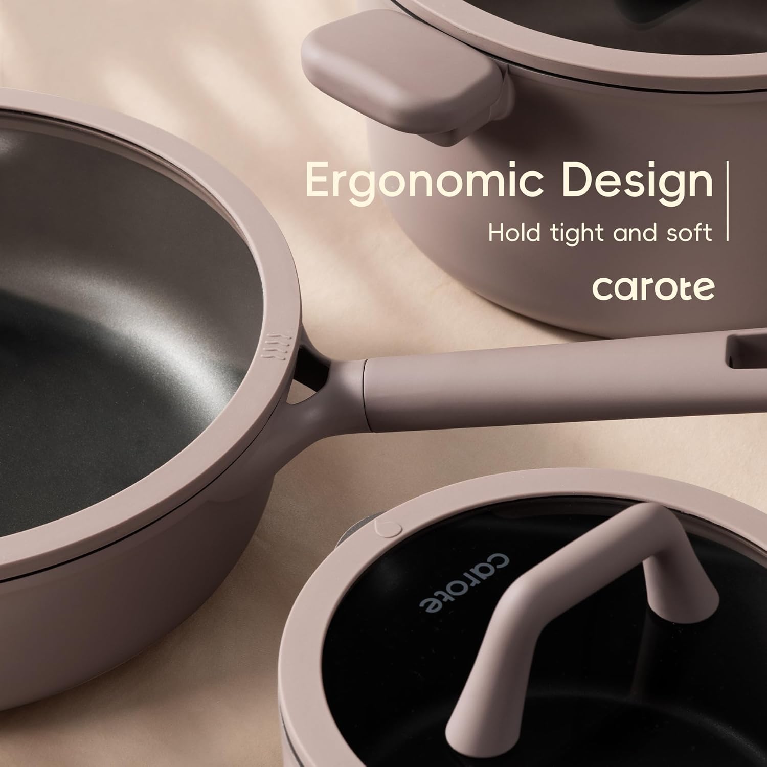 CAROTE 19PCS Pots and Pans Set, Nonstick Cookware Set, Kitchen Cooking Set Induction Non-toxic Granite Set - Image 4