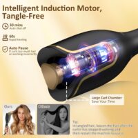 Automatic Curling Iron, Hair Curler 1" Large Slot, 4 Temperature Settings, 12s-19s Timers, Dual Voltage, Anti-Scald, Anti-Tangle, Auto Shut-Off, LCD Display, Fast Heating Easy for Use, Black - Image 8