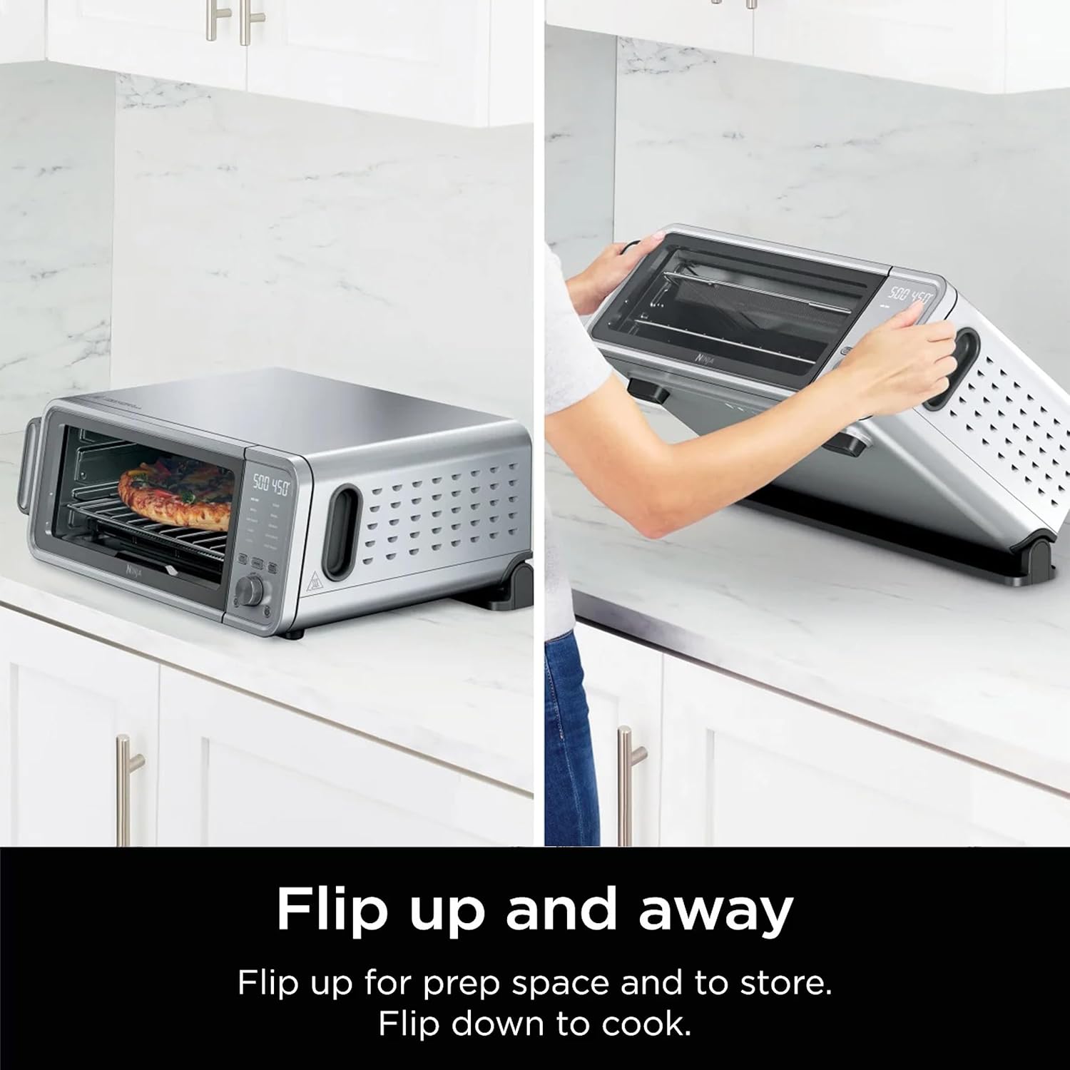 Ninja FT405CO 10-in-1 Digital Air Fry Oven with Extra Large Capacity, Flip Up and Away, Stainless Steel Body, and Temperature Control (Renewed) - Image 4