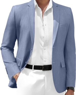 COOFANDY Mens Casual Blazer Slim Fit Suit Jacket Two Button Lightweight Sport Coat