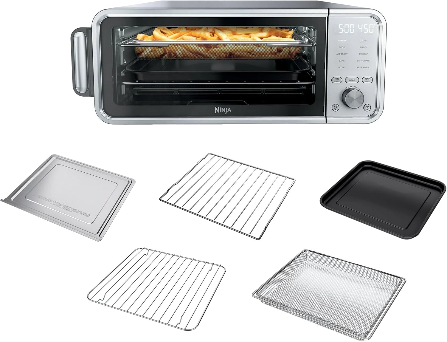 Ninja FT405CO 10-in-1 Digital Air Fry Oven with Extra Large Capacity, Flip Up and Away, Stainless Steel Body, and Temperature Control (Renewed) - Image 8