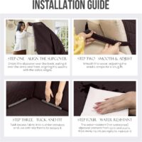 Utopia Bedding Reversible Sofa Couch Cover, Water Resistant Slipcover Furniture Protector with Foam Sticks and Elastic Straps for Kids Dogs Pets (3 Seater, Chocolate/Beige) - Image 2