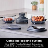 Ninja Crispi 4-in-1 Portable Glass Air Fryer Cooking System, 1500W, 4QT & 6-Cup TempWare Glass Containers with Storage Lids, Microwave, Freezer & Dishwasher Safe, Cyberspace Gray, FN101GY - Image 8