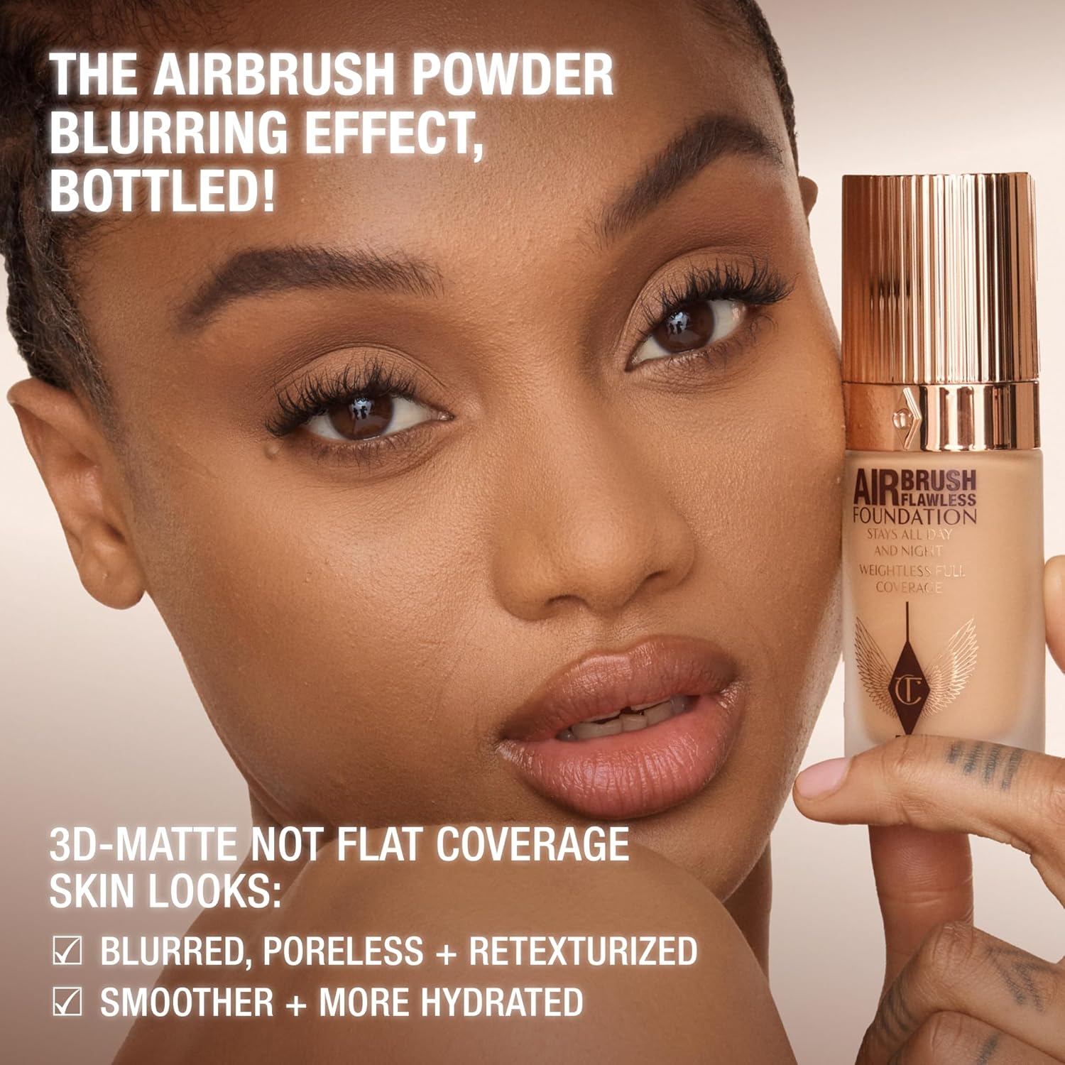 Charlotte Tilbury Airbrush Flawless Matte Foundation - Full Coverage Liquid Makeup with a Natural-Matte Finish - Smoothes & Blurs Pores - Waterproof & Transfer Resistant - Image 4