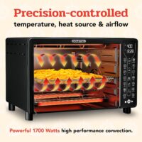Gourmia Toaster Oven Air Fryer Combo 17 cooking presets 1700W french door digital air fryer oven 24L capacity accessories, convection rack, baking pan tray recipe book GTF7460,Large,Black - Image 6