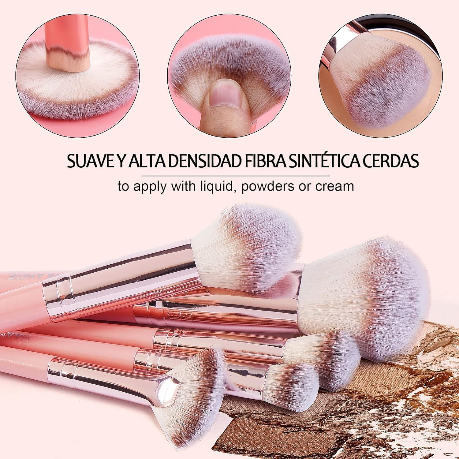 Makeup Brush Set, 42Pcs Makeup Tool Set Premium Synthetic Foundation Powder Concealers Eye Shadows Blush Makeup Brushes Kit with Makeup Sponge, Powder Puffs for Beginner & Professional - Image 4