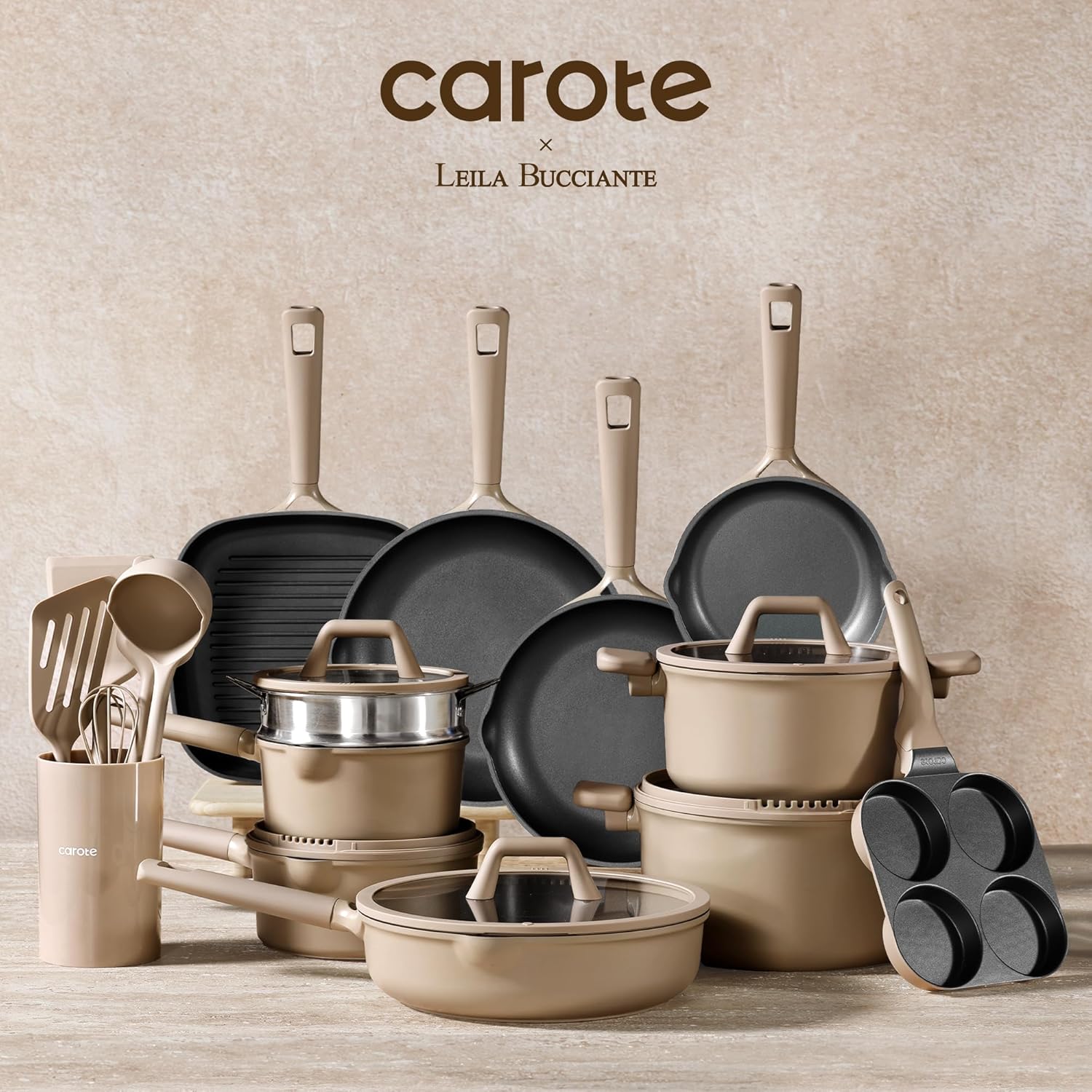 CAROTE 31PCS Pots and Pans Set, Nonstick Cookware Set Kitchen Non Stick Induction Cookware Non-toxic Granite Cooking set - Image 2