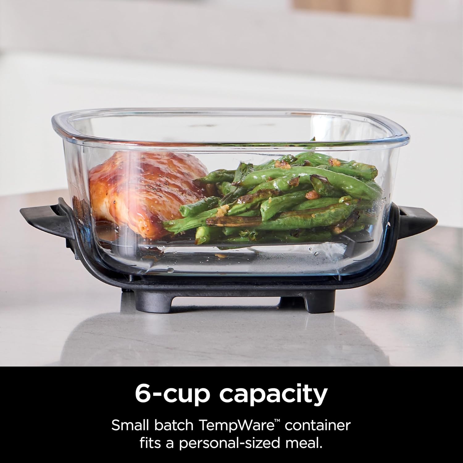 Ninja 6 Cup CleanCrisp Glass Container with Leak-Proof Storage lid, Compatible Crispi® Portable Cooking System, Microwave, Freezer & Dishwasher Safe, PFAS & PTFE Free Glass, XSKSFN6CUP - Image 7