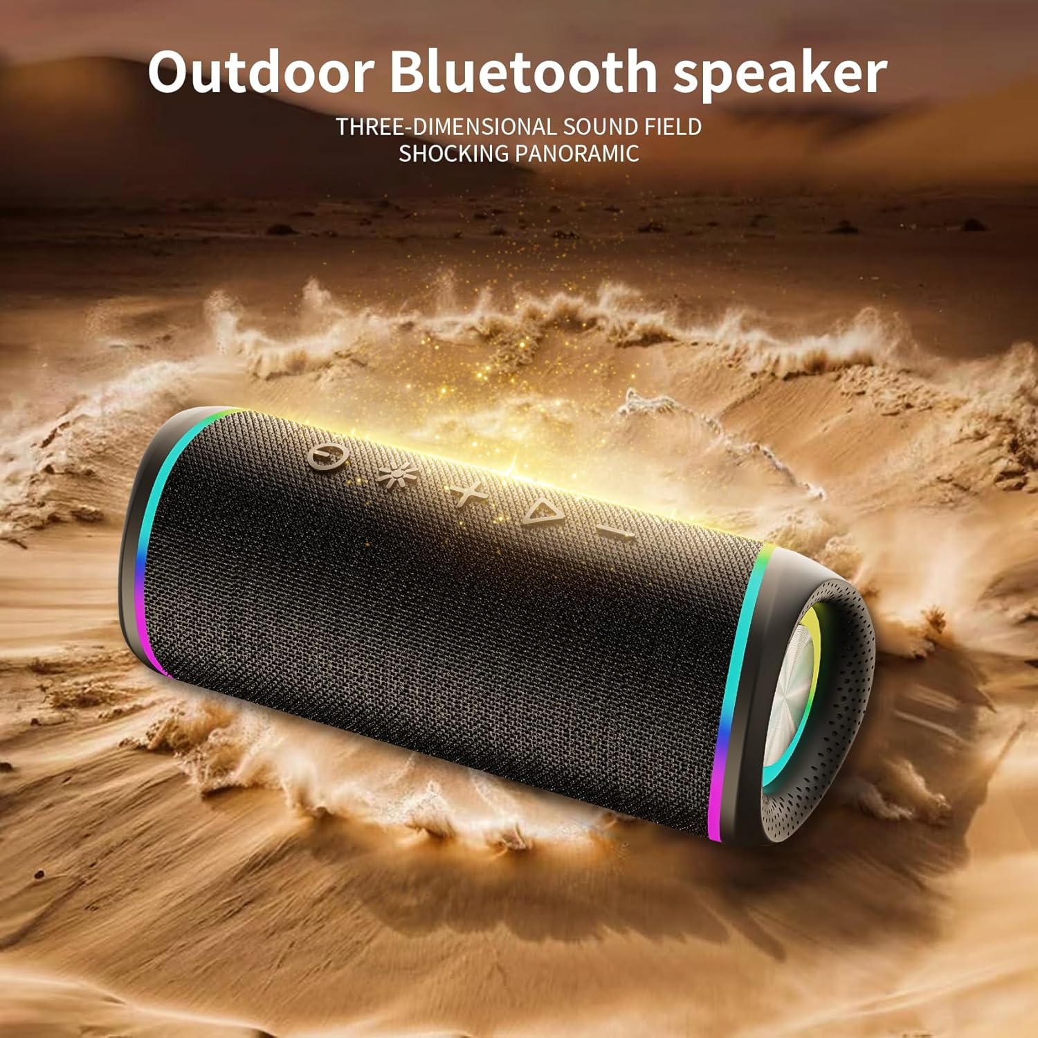 Portable Bluetooth Speaker with Lights, Stocking Stuffers, Powerful Crystal Clear Sound, IPX5 Waterproof, All Day Playtime, BT 5.3, TWS Paring, Small Wireless Speaker for Outdoor, White Elephant Gifts - Image 8